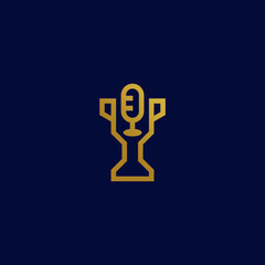 Golden Microphone Trophy Award Icon