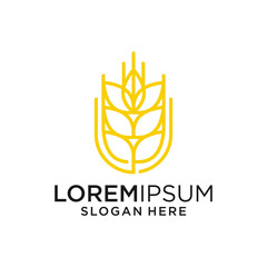 Golden Wheat Logo Design Template