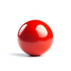 Shiny Red Sphere Isolated on White Background Perfect for Minimalist Designs