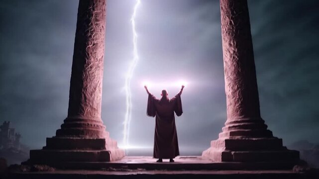 Religious cults and beliefs. Slow motion video clip in dark fantasy genre.