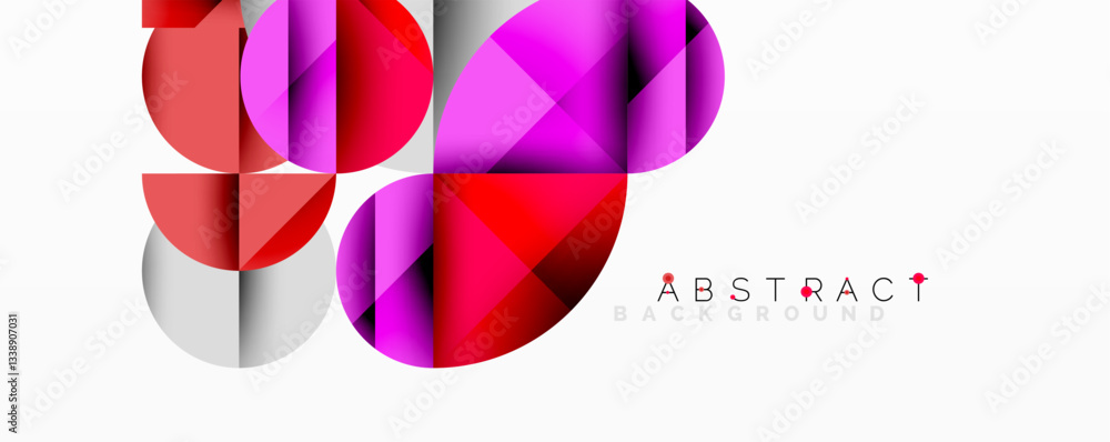 Aufkleber Modern abstract composition with layered circles and angular segments featuring gradients, transparency effects, and a structured geometric layout