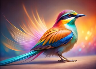 Fototapeta premium Pastel Bird Art: Long Exposure Full Length Avian Photography