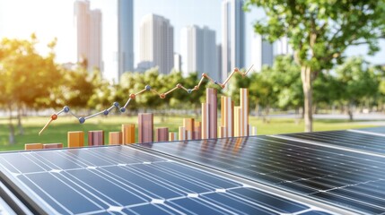 Solar Growth Chart in Cityscape