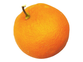 A vibrant, single orange sits on a clean white background, showcasing its bright, juicy texture. ...