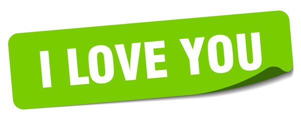 i love you sticker. i love you label
