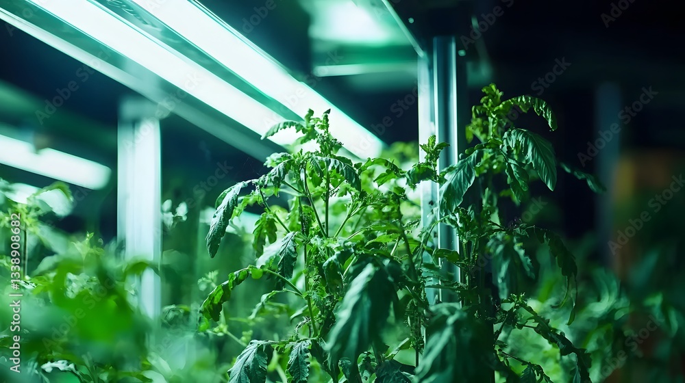 Aufkleber advanced ai powered smart agriculture technology showcasing a futuristic greenhouse with autonomous 