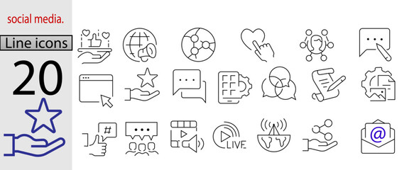 a set of office and business icons in a minimalistic style. 