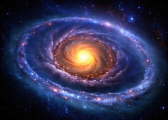 Minimalist Spiral Galaxy: Cosmic Swirl in Deep Space