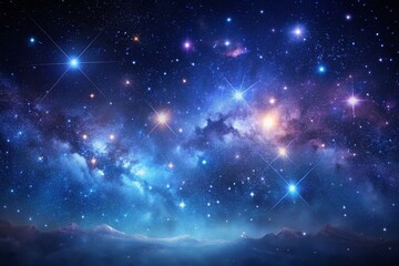 Minimalist Magical Night Sky Illustration: Intricate Celestial Texture, Starry Galaxy Background