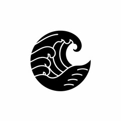 creative details Ocean Waves Icon vector illustration