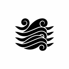 Obraz premium creative details Ocean Waves Icon vector illustration