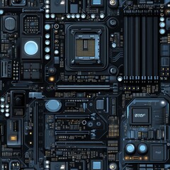 Fototapeta premium Cyberpunk-themed 8K greyscale texture for use in 3D modeling displacement maps