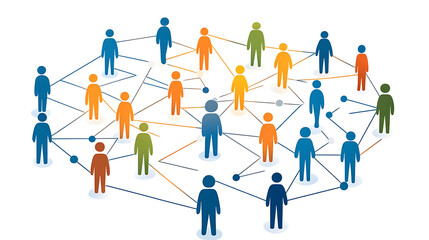 Modern social network visualization with leadership and connectivity theme