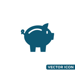 Minimalist Piggy Bank Icon Design Template 