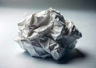 Fototapeta premium Minimalist Crumpled Paper Texture Background - Abstract Grey and White Wrinkled Paper