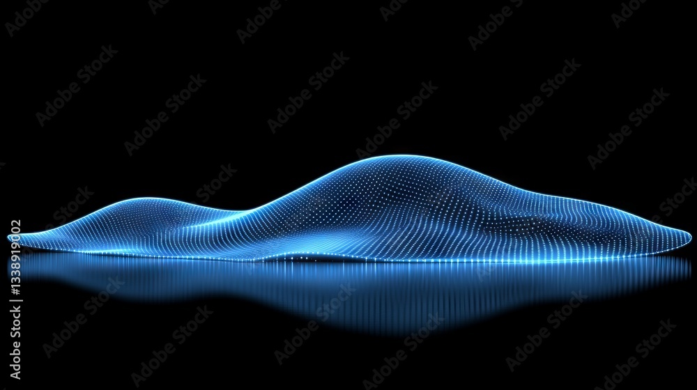 Poster network grid and particles linked together on a blue abstract background. stock photo aig21