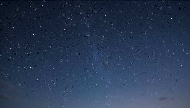 Starry Sky with Minimalist Elements "A soft, dark starry sky with a few gentle nebula clouds.