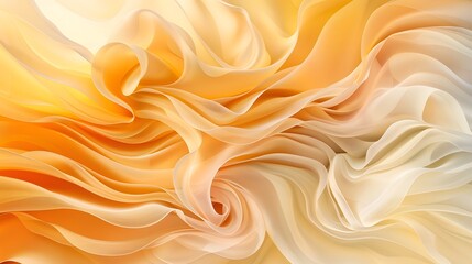 Obraz premium Swirling abstract floral pattern with dynamic organic shapes in warm sunset tones Elegant fluid petals and leaves create a design perfect for home decor fashion and creative projects