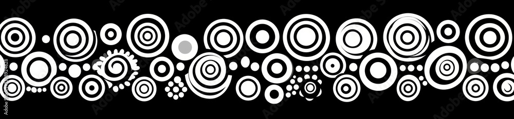 Poster assortment of highlighted round doodle circles. pencil marker lines. circular brush marks for notes