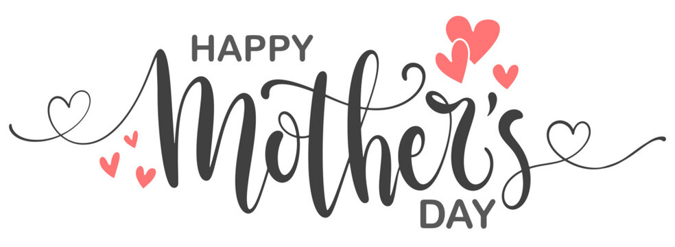 Happy mothers day script calligrapy banner vector eps