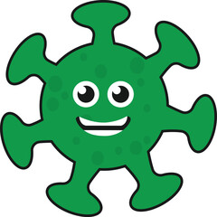 Virus Icon, Virus Emoji, Cute Virus Vector Art design