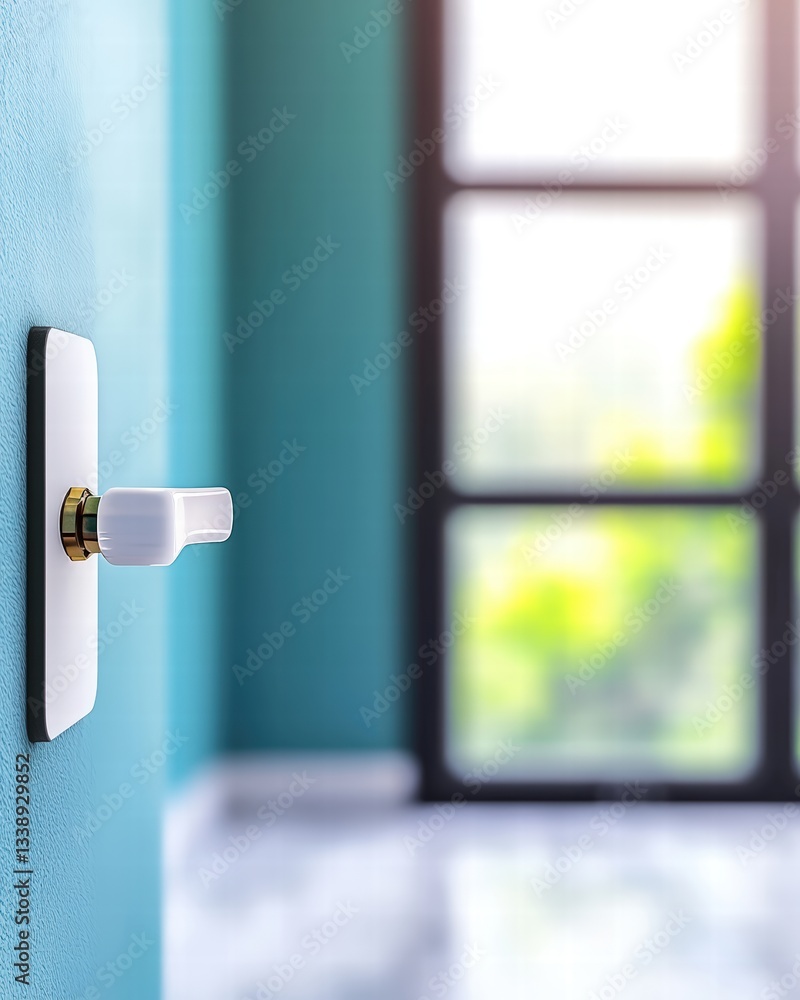 Poster an intricate door handle fixed securely on a plain wall creating an elegant entryway detail