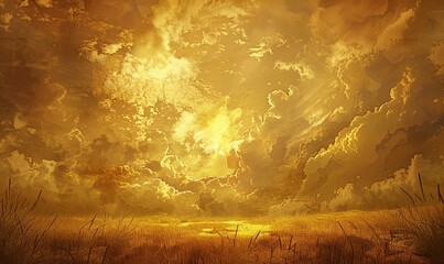 Fototapeta premium golden sky