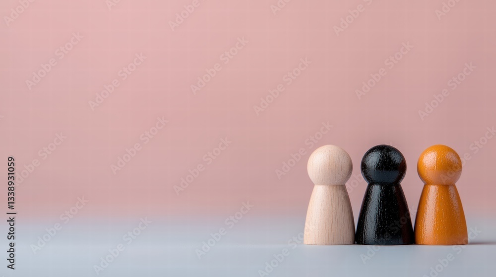 Poster intriguing pair of wooden figures displayed on a table creating a unique artful home decor element