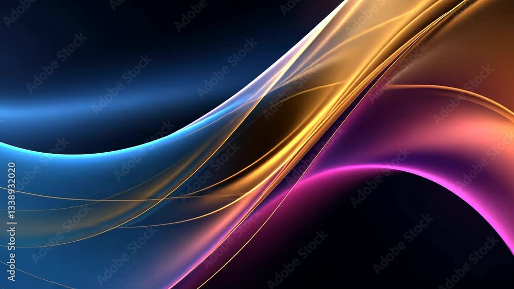 Poster abstract dynamic waves of color