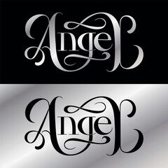 Obraz premium the inscription ANGEL in a beautiful handwritten font