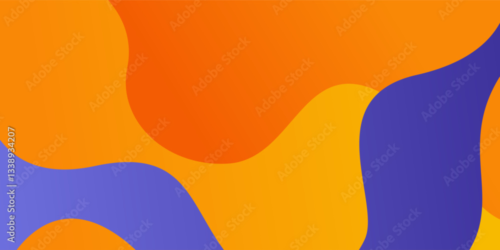 Poster abstract 3d wave art background design with purple and orange combination for design. eps10 vector