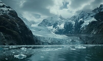 Timelapse shows receding glacier, highlighting climate change's impact on mountain landscapes.