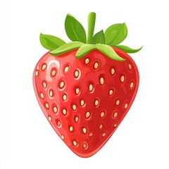 Obraz premium Isolated ripe strawberry illustration