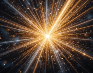 Golden Light Rays Burst Explosion Abstract Background Perfect for Festive Designs and Energetic Presentations