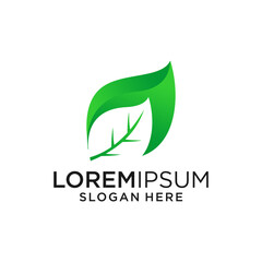 Green Leaf Logo Design Template