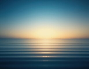 Obraz premium Serene Sunset Over Calm Ocean Water Peaceful Horizon Landscape