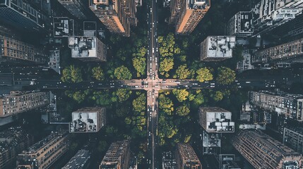 83. A modern city blueprint showcasing a symmetrical and well-balanced urban plan.