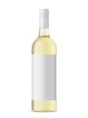 White wine bottle mockup