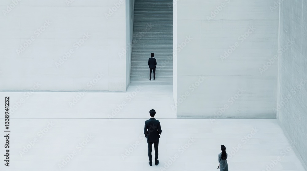 Aufkleber a journey of ambition in a minimalistic architecture setting