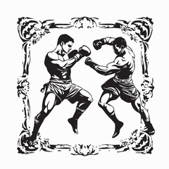 Fototapeta premium Mma Fighting Vector Image. Mma Fight Action Stock Vectors and Vector Art