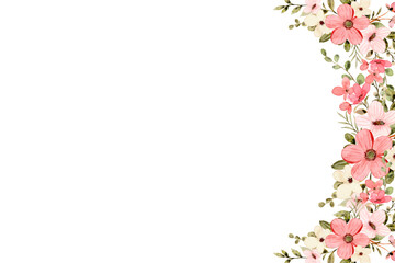 Watercolor flowers background vector for design.