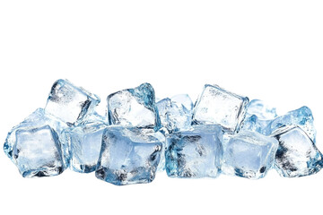 ice cubes on white background