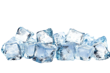 ice cubes on white background