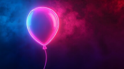 Neon Balloon Glows in Pink and Blue Smoke