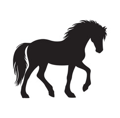 A dynamic horse illustration showcasing speed, strength, and freedom. Features a detailed silhouette, sketch, or monochrome design, capturing equestrian motion, power, and elegance in action.