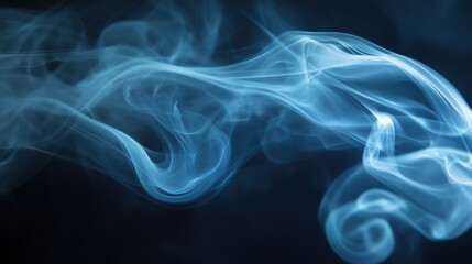 Backlit smoke creates a mesmerizing dance of light and form in a dark environment during the evening