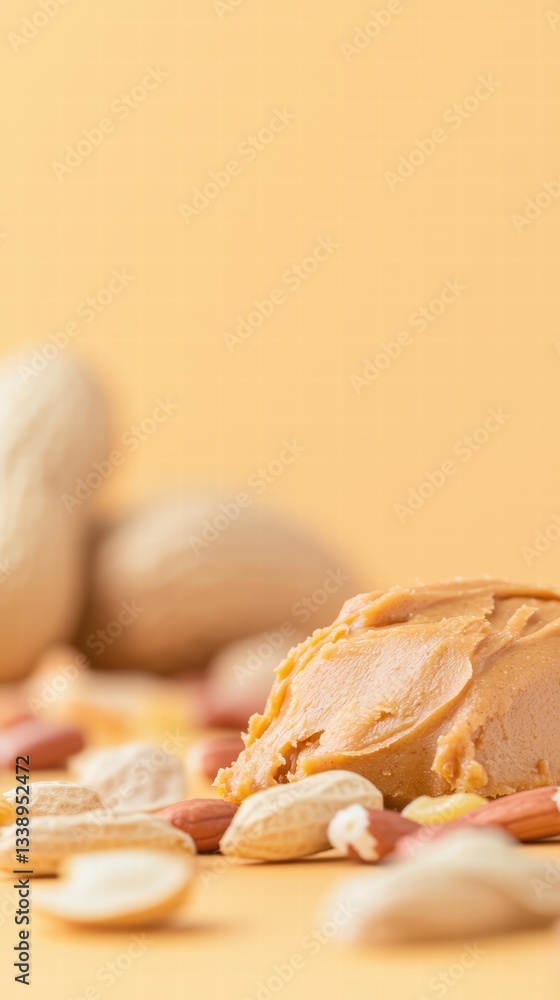 Poster pile of almonds nestled together showcasing their unique shape and texture in a natural setting
