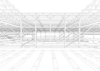 3D illustration of industrial project