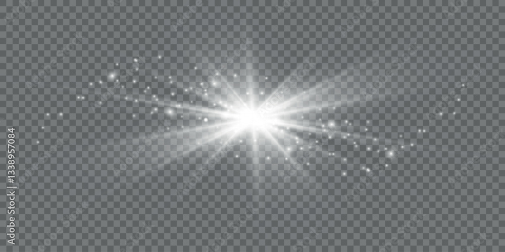 Poster white sparks glitter special light effect. vector sparkles on transparent background. christmas abst