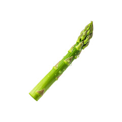 Fresh and appetizing green asparagus with dew drops on white background. Perfect for advertising healthy eating, organic food and wellness products. For balanced diet and natural lifestyle.
